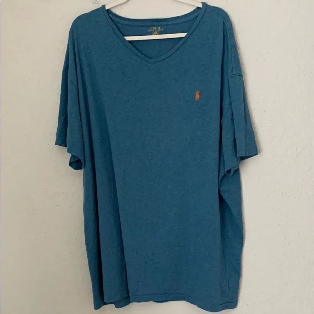 Polo Ralph Lauren Cotton V- Neck Blue Men's T- Shirt Size 1X B